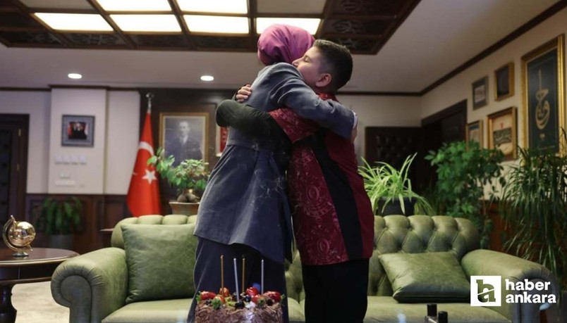 Şehidimizin emaneti olan oğlunun doğum günü Ankara'da bakanlıkta kutlandı!