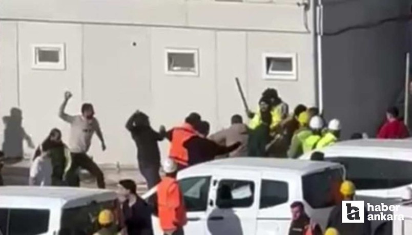 Yenimahalle'de inşaat işçileri arasında taşlı sopalı kavga