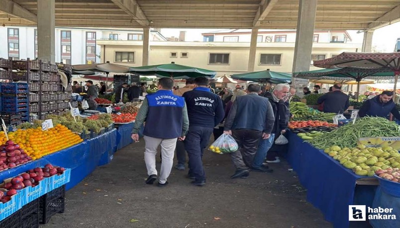 Altındağ Belediyesi zabıta ekiplerinden pazar yeri denetimi