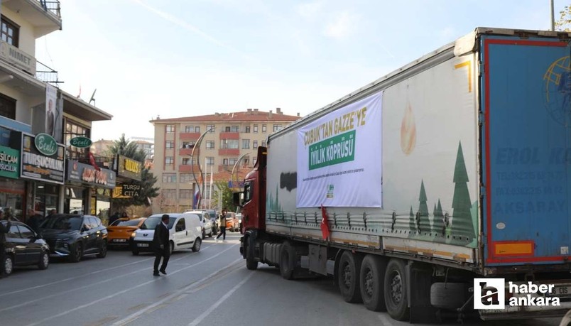 Çubuk'tan Gazze'ye yardım eli: Tır yola çıktı!