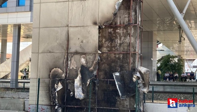 Ankara’nın Etimesgut ilçesindeki bir üst geçit asansöründe yangın paniği!