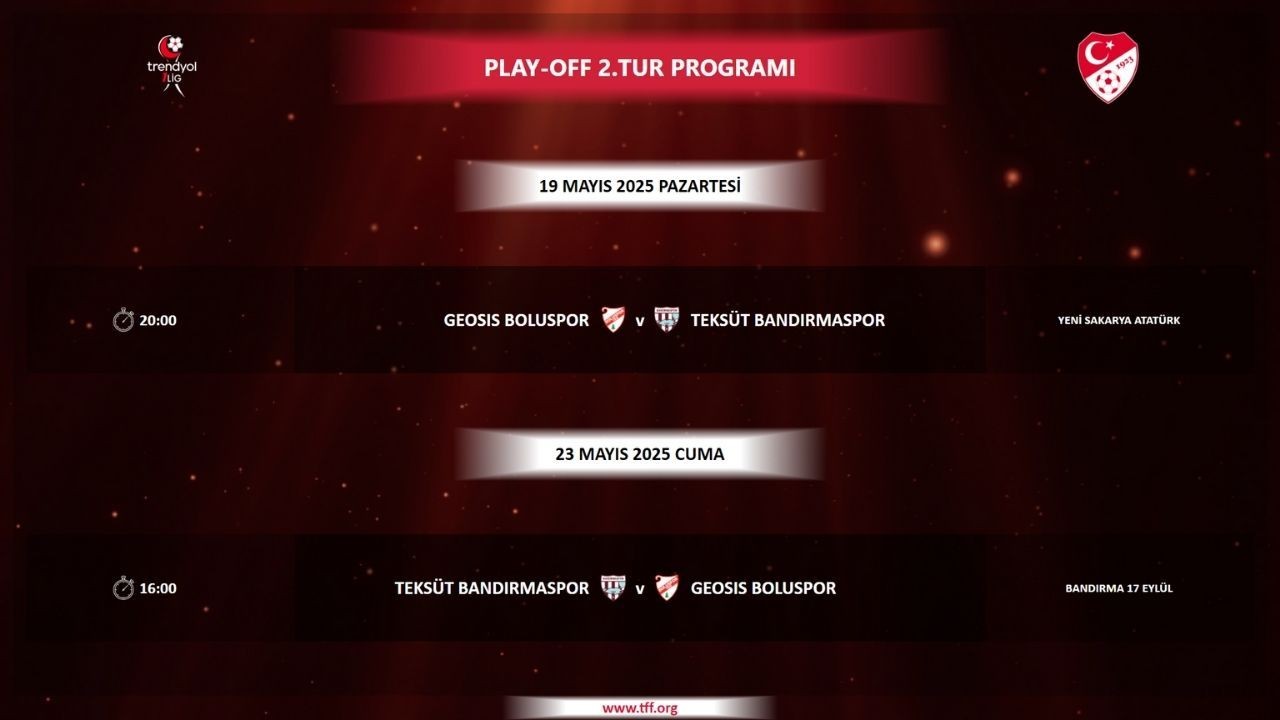 TFF 1. Lig Play-0ff 2. tur maç programı duyuruldu - Resim: 3