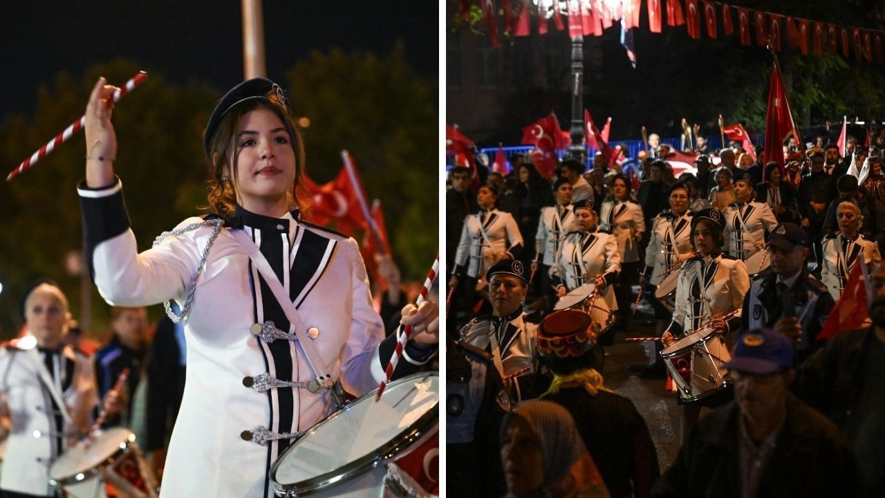 Ankara'da Cumhuriyet Bayramı için fener alayı düzenlendi - Resim: 1