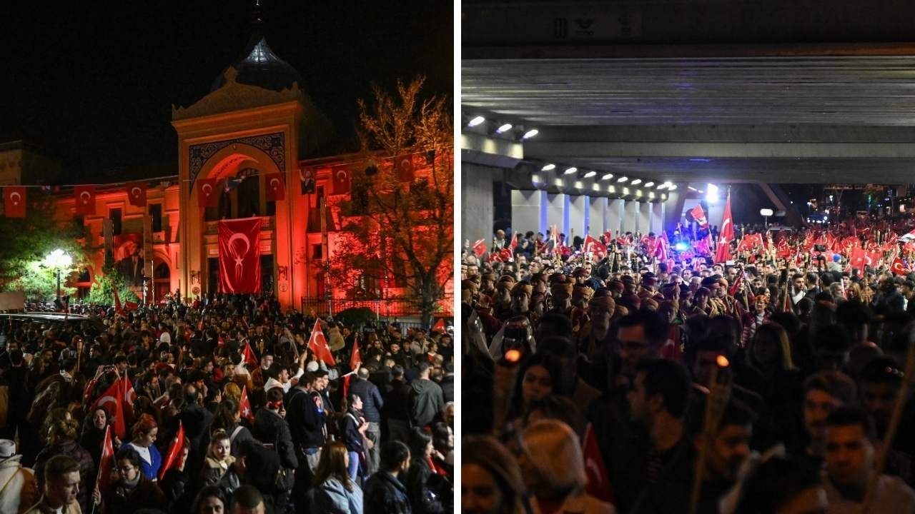 Ankara'da Cumhuriyet Bayramı için fener alayı düzenlendi - Resim: 2